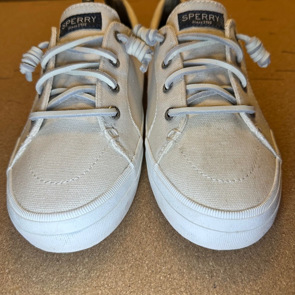 Sperry Top-Sider Crest Vibe Womens 7W White Canvas Sneakers STS99250 - Picture 9 of 10